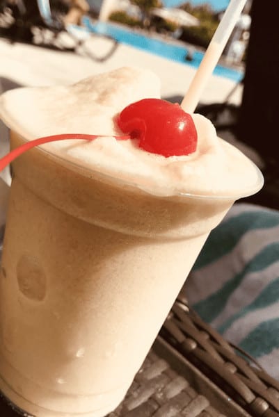 Frozen drink with cherry on top