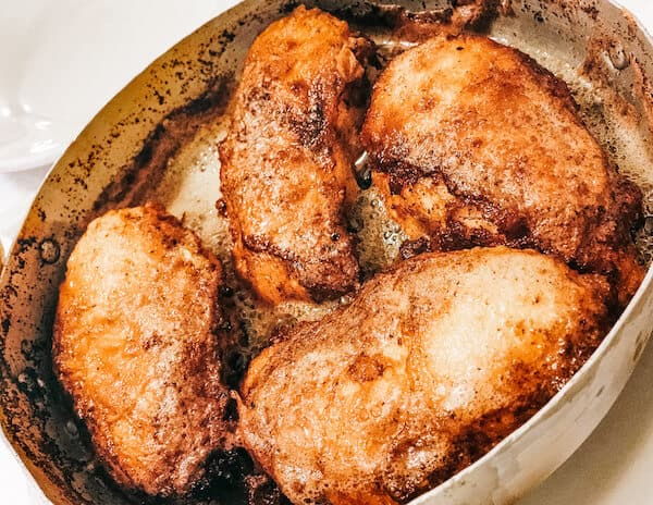 Pan fried crispy buttered chicken