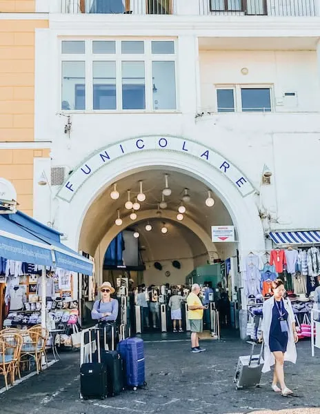 Entrance to the Funicolare in Marina Grande Capri