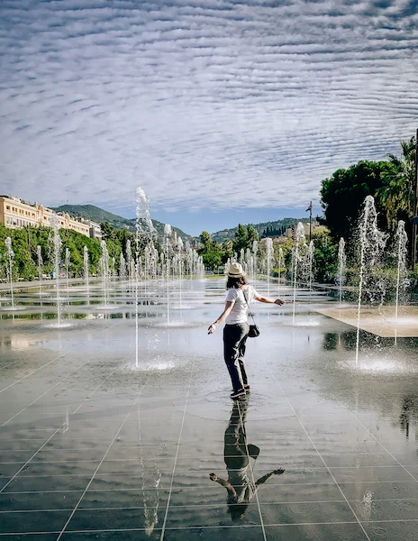 fountains at le jardin albert 1er in Nice France
