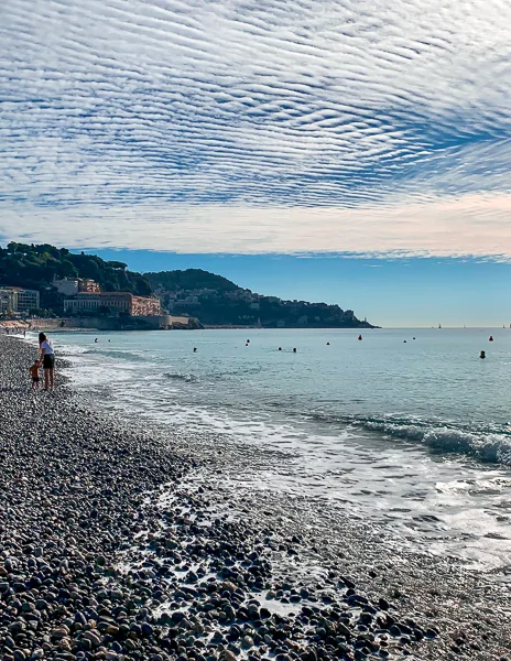 public beach near promenade de anglais in nice france