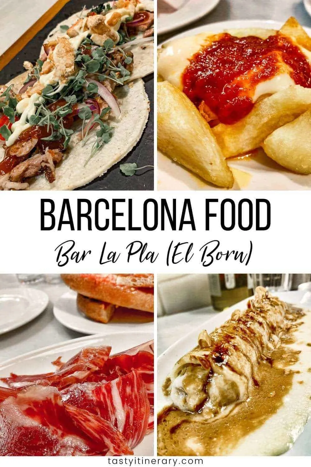 Tapas from Bar La Pla in Barcelona, Spain