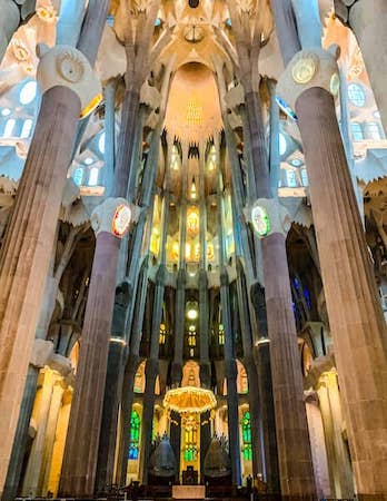 colorful Interior of La Sagrada Familia