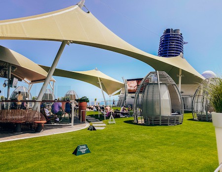 Real grass on deck of a cruise ship