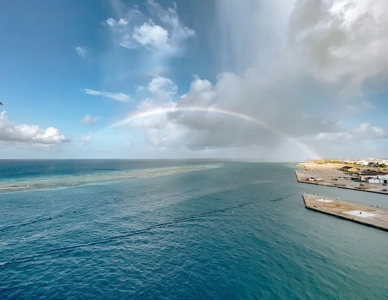 Rainbow Over Oranjestad Aruba Cruise Port