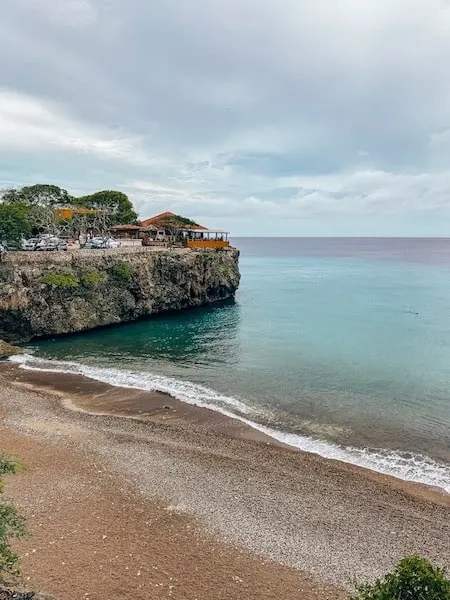 View of Playa Forti and Cliff Jump area from Blue View Sunset Terrace in Curacao