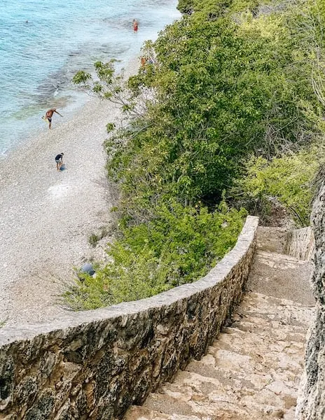 Steps leading down to 1000 steps beach in Bonaire