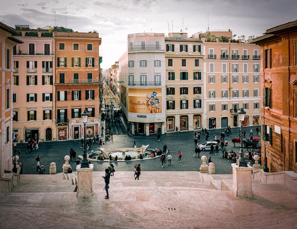 spanish steps and piazza di spagna in in rome