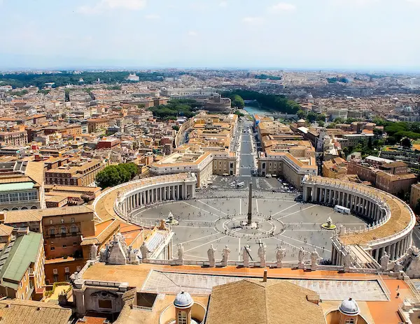 drone view of the vatican city in rome