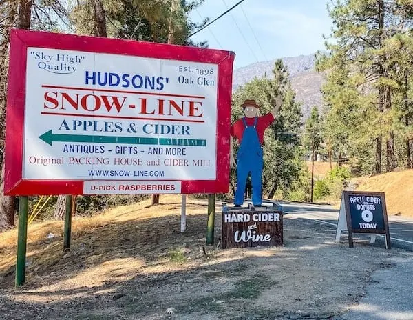 snow line orchards sign