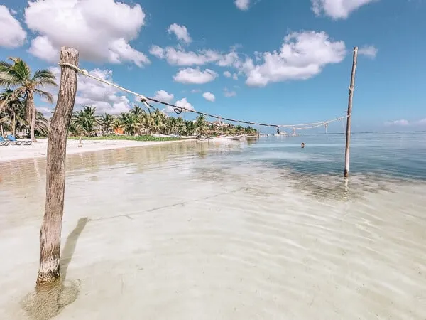 Beautiful clear water at a beach in Costa Maya, Mexico