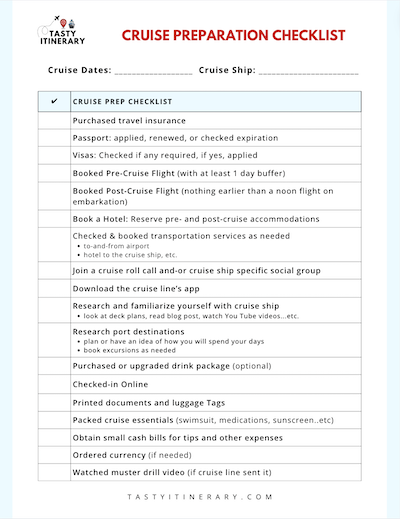 small graphic for cruise prep checklist