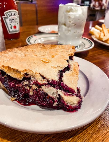 slice of boysenberry pie