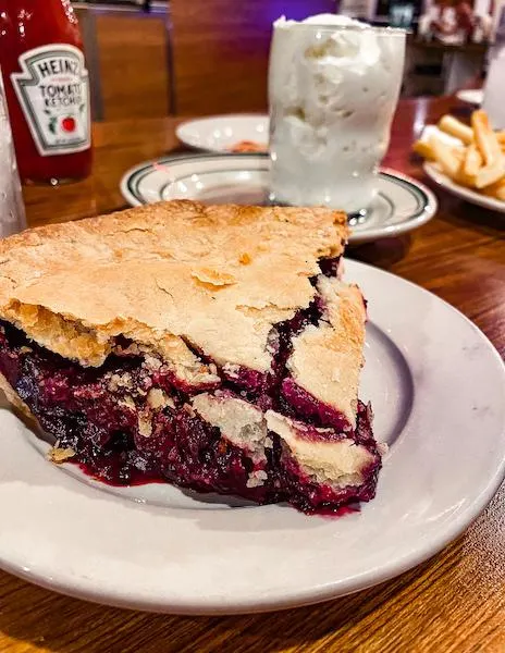 slice of boysenberry pie