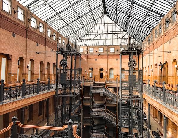 Inside the bradbury building