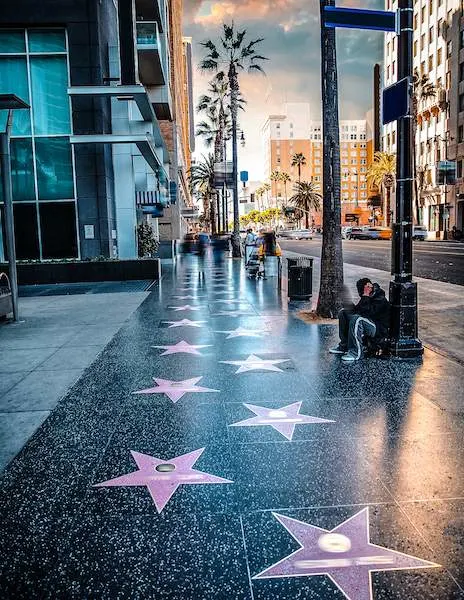 hollywood stars on sidewalk
