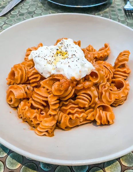 homemade pasta at agnes restaurant