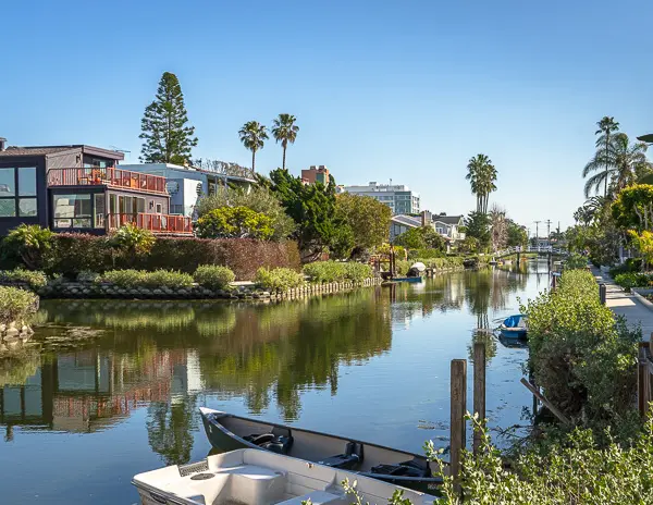 taking a stroll through the venice canals in venice beach