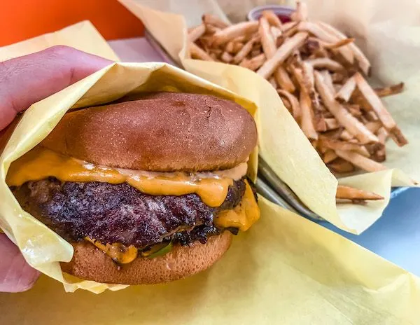 double cheeseburger and fries