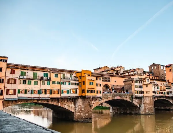 View of Ponte Vecchio over the River Arno