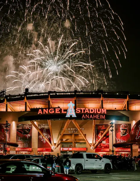 Fireworks over angel stadium