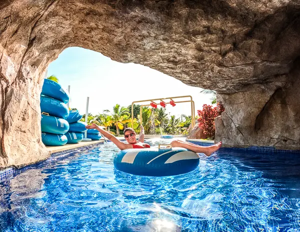 kathy on a tube enjoying the lazy river