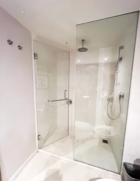Bathroom inside the premium partial oceanview at the Hilton La Romana