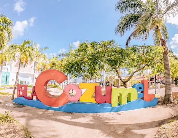 colorful sign of cozumel
