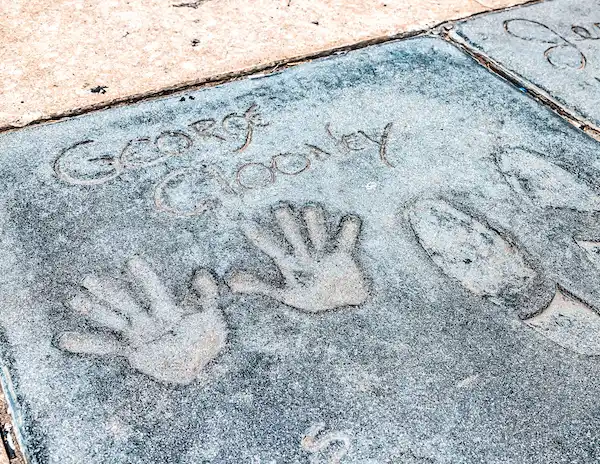 George Clooney's Handprints and footprints at Grauman's Theater