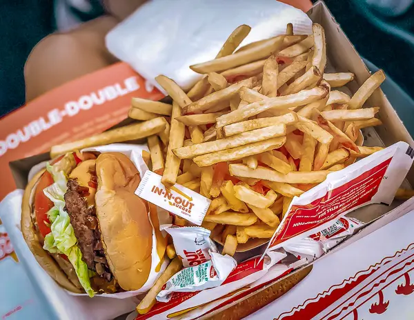 in-n-out burger and french fries