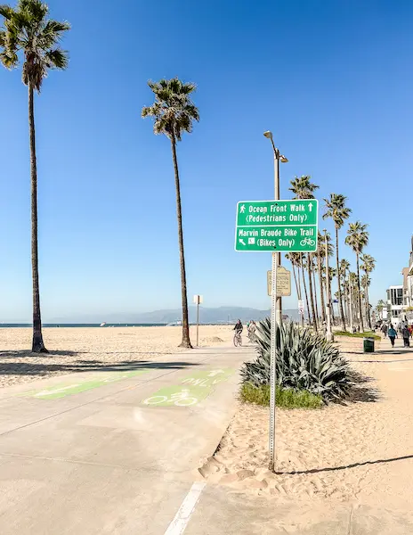 bike path along venice beach