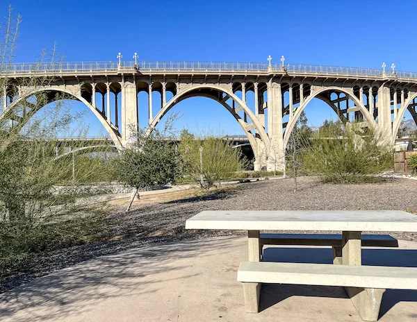 picni table and bridge