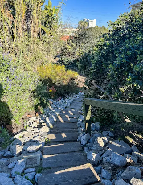 wooden steps, path to canals