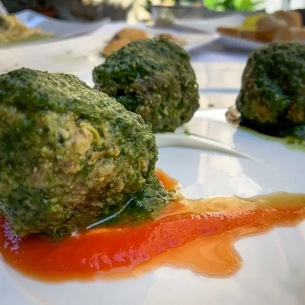 meatballs with pesto