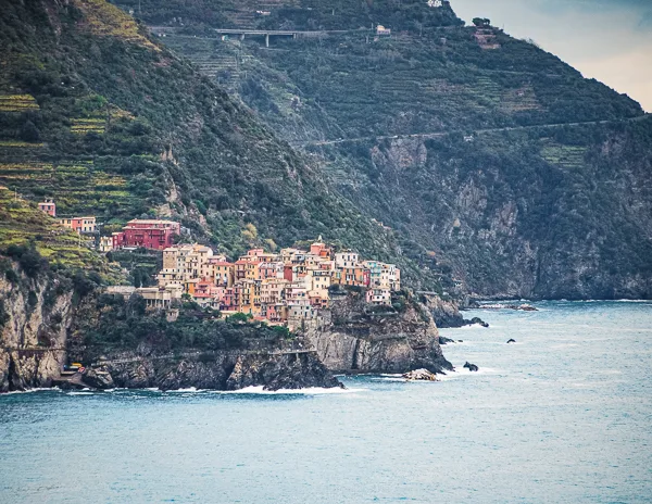 colorful seaside village in the italian riviera