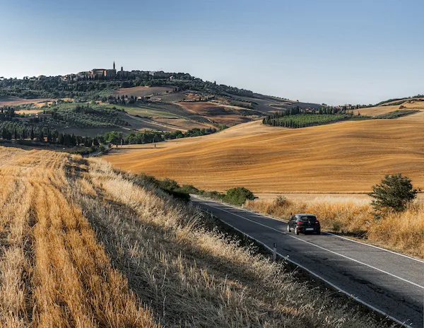 driving through tuscany italy