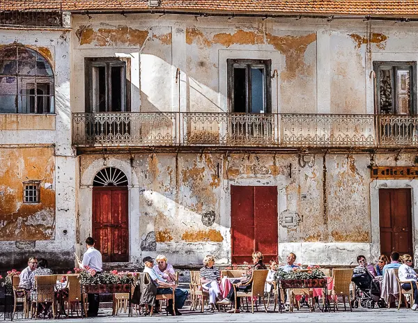 locals enjoying an afternoon in italy