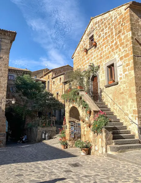 inside main square of civita di bangoregio