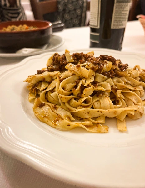 pasta with ragu di cinghiale 