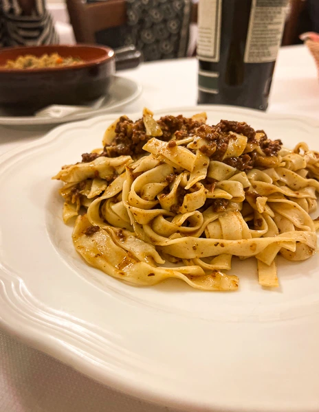 pasta with ragu di cinghiale