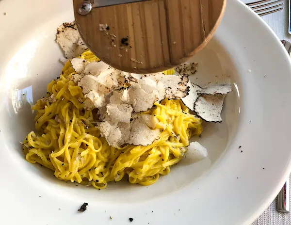 pasta with shaved truffles