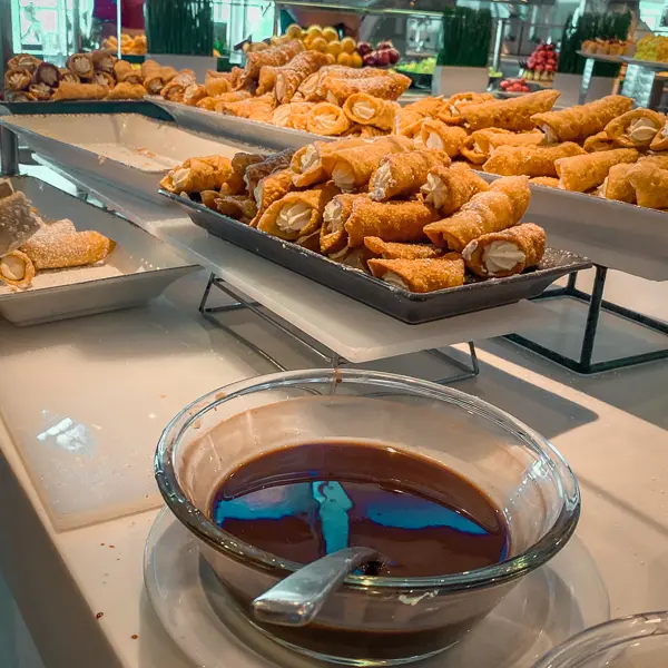 cannolis at cruise buffet