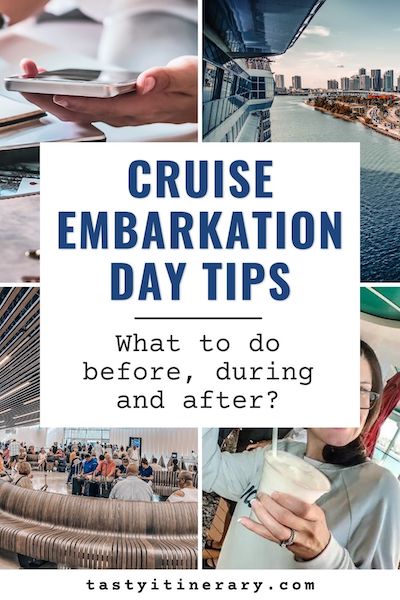 pinterest marketing image | cruise embarkation day tips