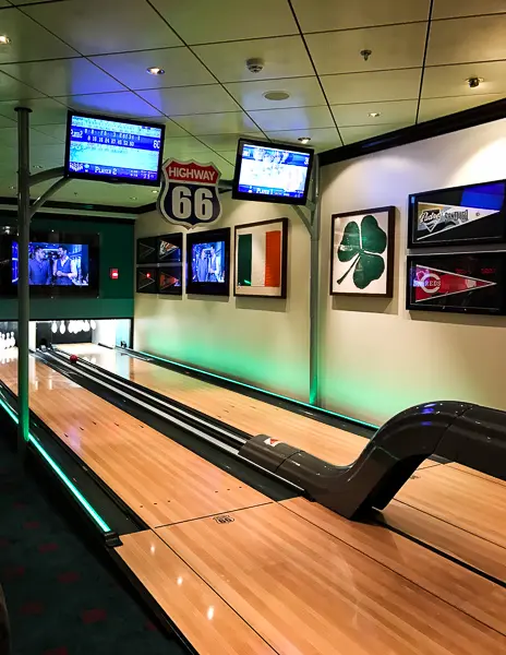 bowling lanes on cruise ship