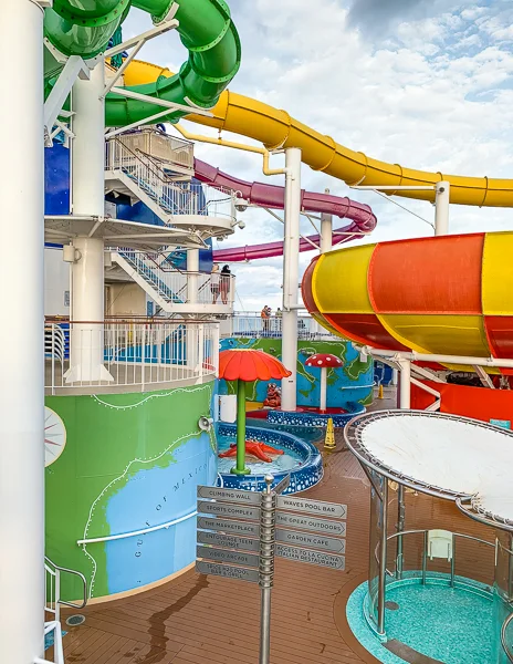 cruise ship slides and directional signs