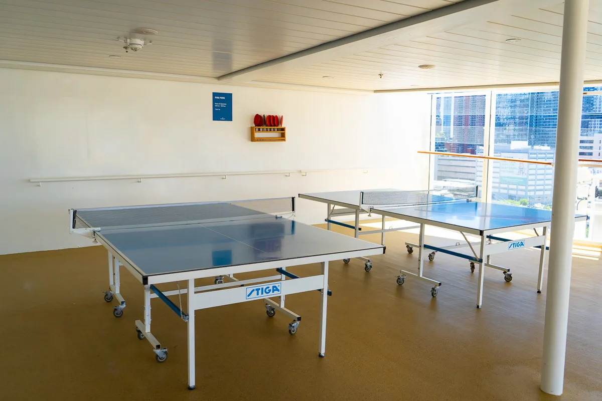 ping pong tables on the norwegian joy cruise ship