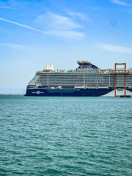 Celebrity Beyond cruise ship docked in Katakolon, Greece