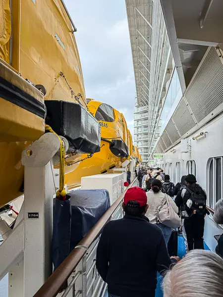 Disembarkation isn’t always this crowded, but I’ve definitely seen lines build when a lot of passengers are trying to get off at once.