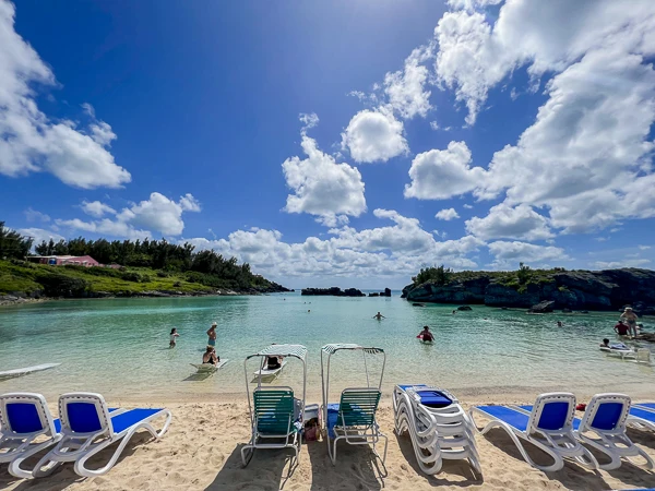 view from beach at tabacco bay