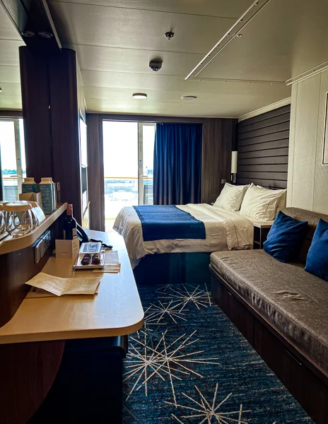 norwegian joy cruise ship cabin 9900 | sofa bed, double bed, balcony